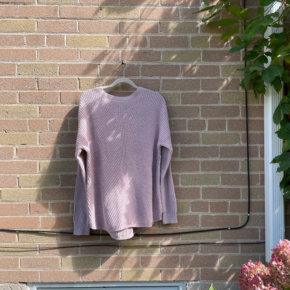 Pink Knit Crewneck Sweater